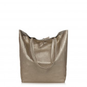 Geanta shopper din piele naturala DiAmanti Luisa Bronzo